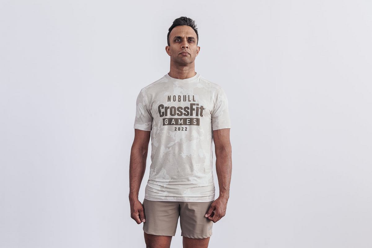 Nobull Crossfit Games® 2022 Men\'s T Shirts Camo | Australia (AB9561)